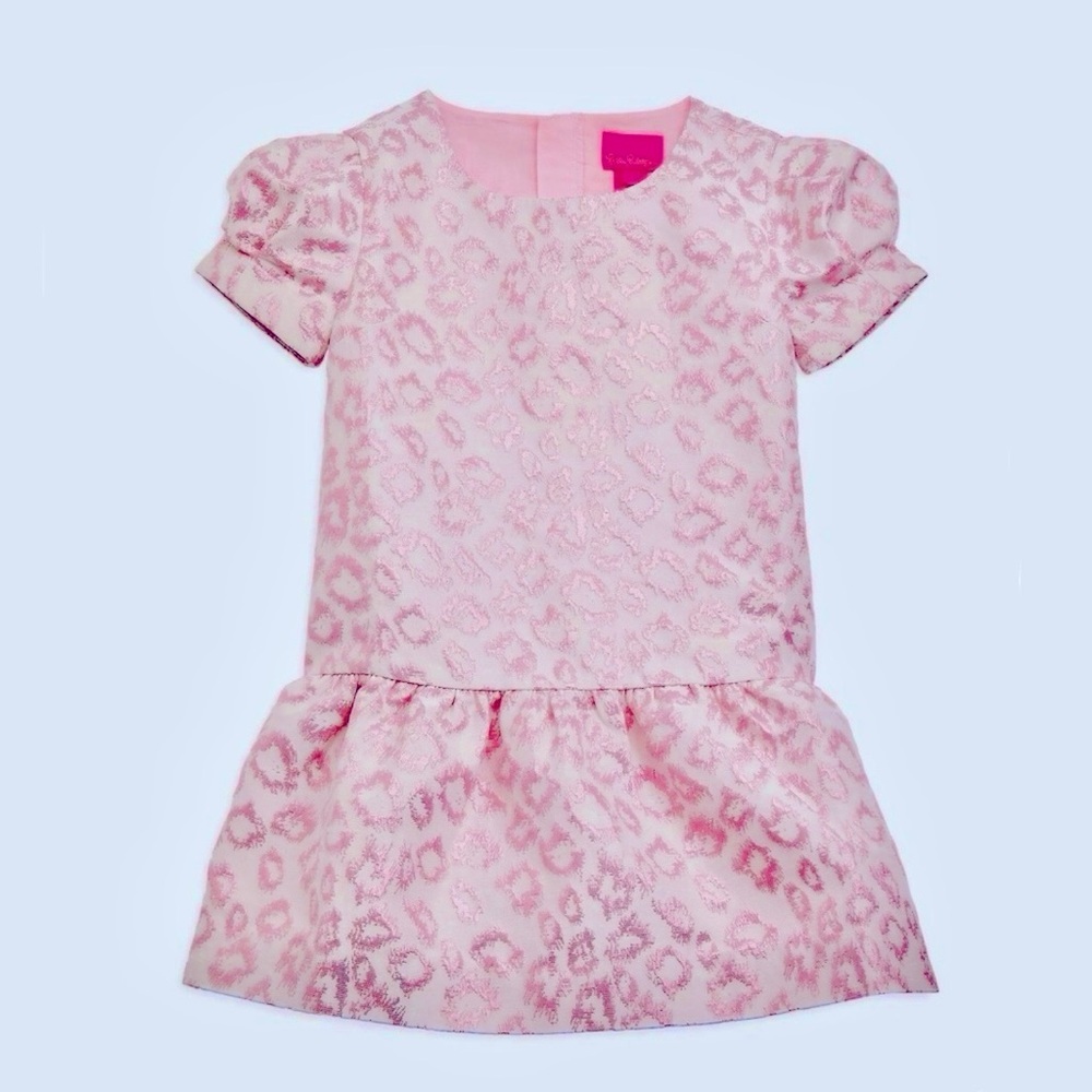 NWT Lilly Pulitzer Pink Metallic Formal Leopard Print Dress - Picture 2 of 6